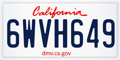 CA license plate 6WVH649
