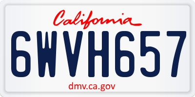 CA license plate 6WVH657