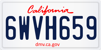 CA license plate 6WVH659