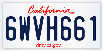 CA license plate 6WVH661