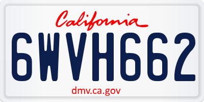 CA license plate 6WVH662