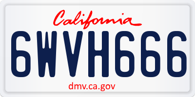 CA license plate 6WVH666