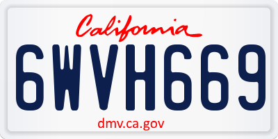 CA license plate 6WVH669