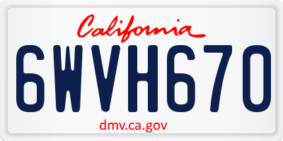 CA license plate 6WVH670