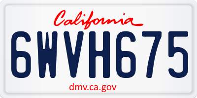 CA license plate 6WVH675