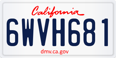 CA license plate 6WVH681