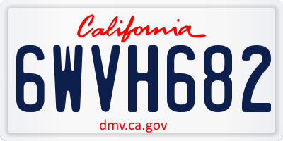 CA license plate 6WVH682