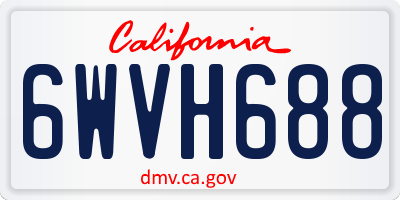 CA license plate 6WVH688