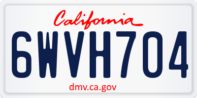 CA license plate 6WVH704