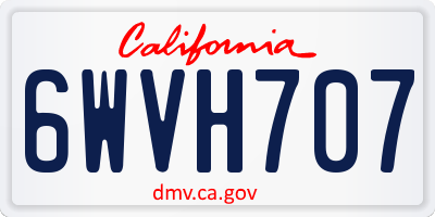 CA license plate 6WVH707