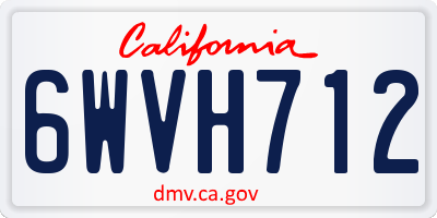 CA license plate 6WVH712
