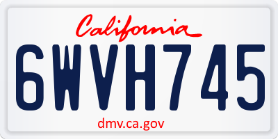 CA license plate 6WVH745