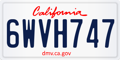 CA license plate 6WVH747