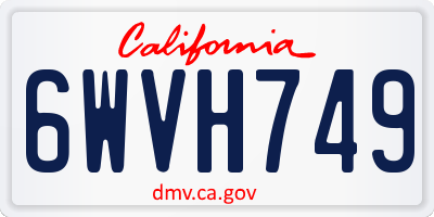 CA license plate 6WVH749