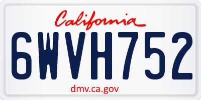 CA license plate 6WVH752