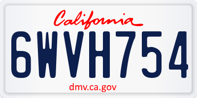 CA license plate 6WVH754