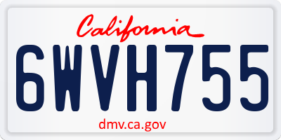 CA license plate 6WVH755