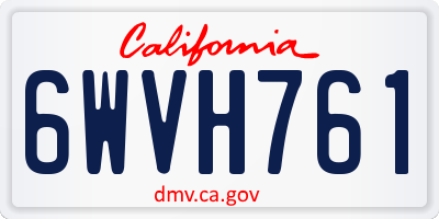 CA license plate 6WVH761