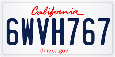 CA license plate 6WVH767
