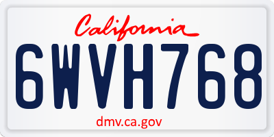 CA license plate 6WVH768