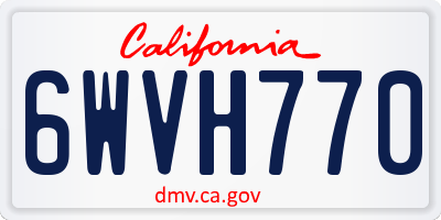 CA license plate 6WVH770