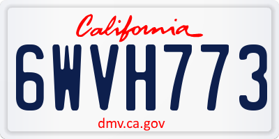 CA license plate 6WVH773