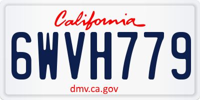 CA license plate 6WVH779
