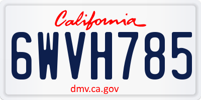CA license plate 6WVH785
