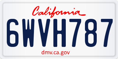 CA license plate 6WVH787