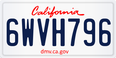 CA license plate 6WVH796
