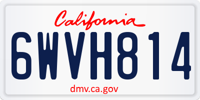 CA license plate 6WVH814