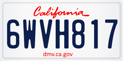 CA license plate 6WVH817