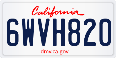 CA license plate 6WVH820