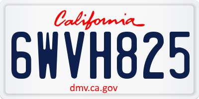CA license plate 6WVH825