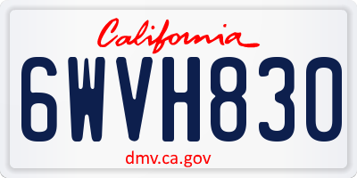 CA license plate 6WVH830