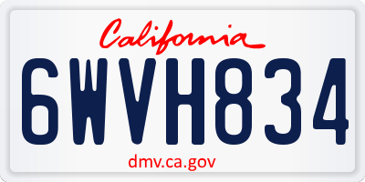 CA license plate 6WVH834
