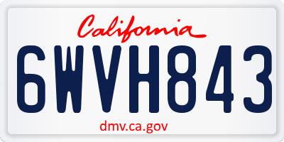 CA license plate 6WVH843