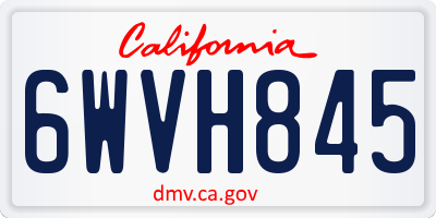 CA license plate 6WVH845