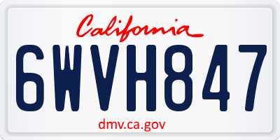 CA license plate 6WVH847