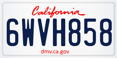 CA license plate 6WVH858