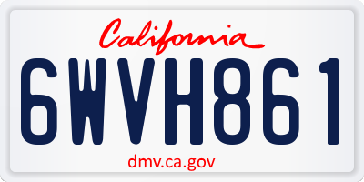 CA license plate 6WVH861