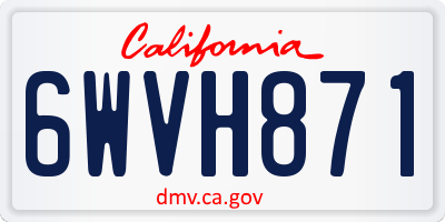 CA license plate 6WVH871