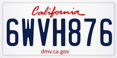 CA license plate 6WVH876