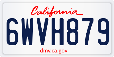 CA license plate 6WVH879
