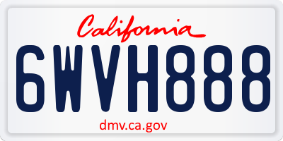 CA license plate 6WVH888