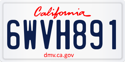 CA license plate 6WVH891
