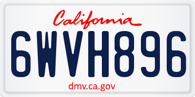 CA license plate 6WVH896