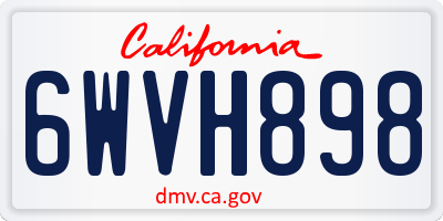 CA license plate 6WVH898