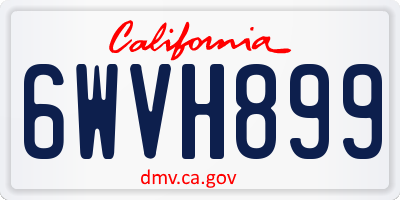 CA license plate 6WVH899