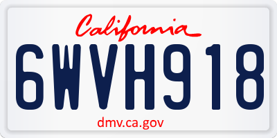 CA license plate 6WVH918